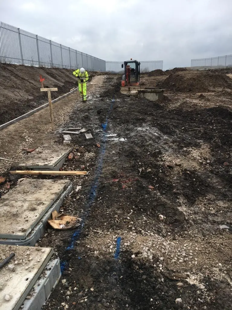 Bulk excavation under way on a groundworks package